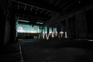 ‘Winti’ in lights at the Sulzer complex in Winterthur.