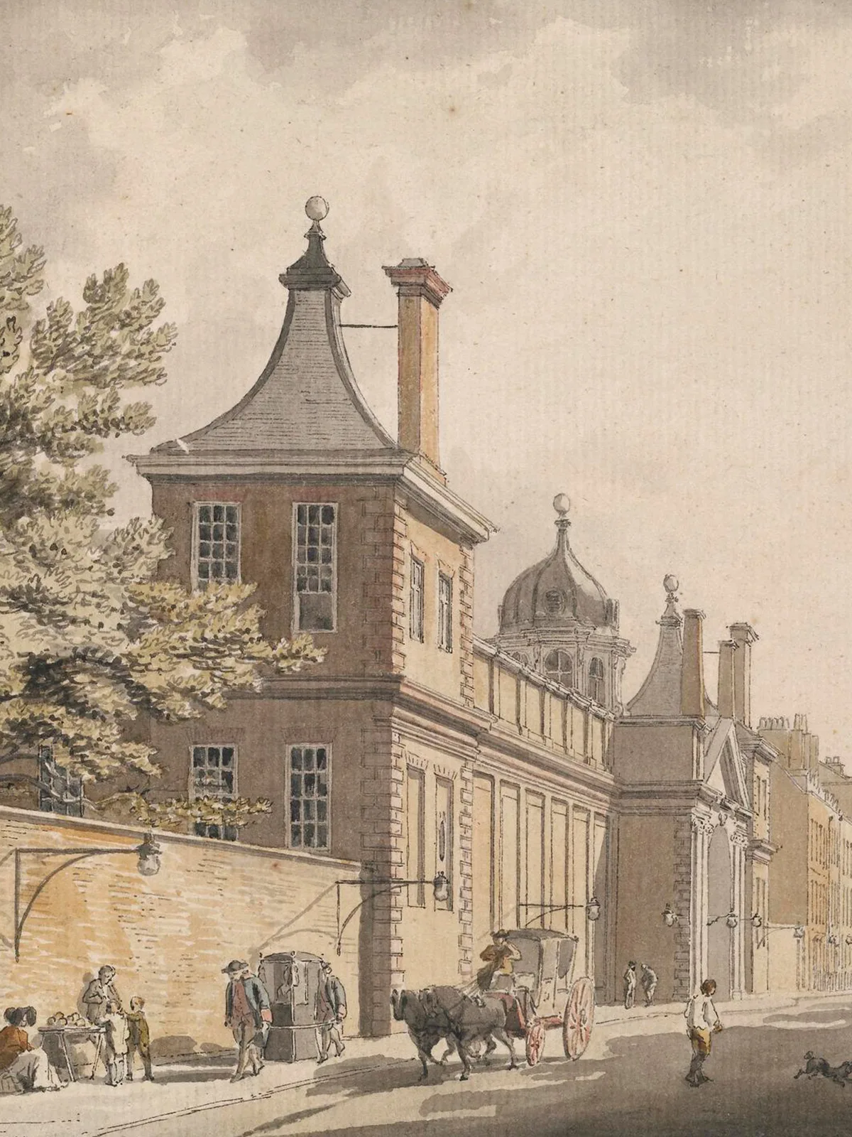 Das Montagu House, wo 1759 das British Museum erstmals seine Türen für das Publikum öffnete.