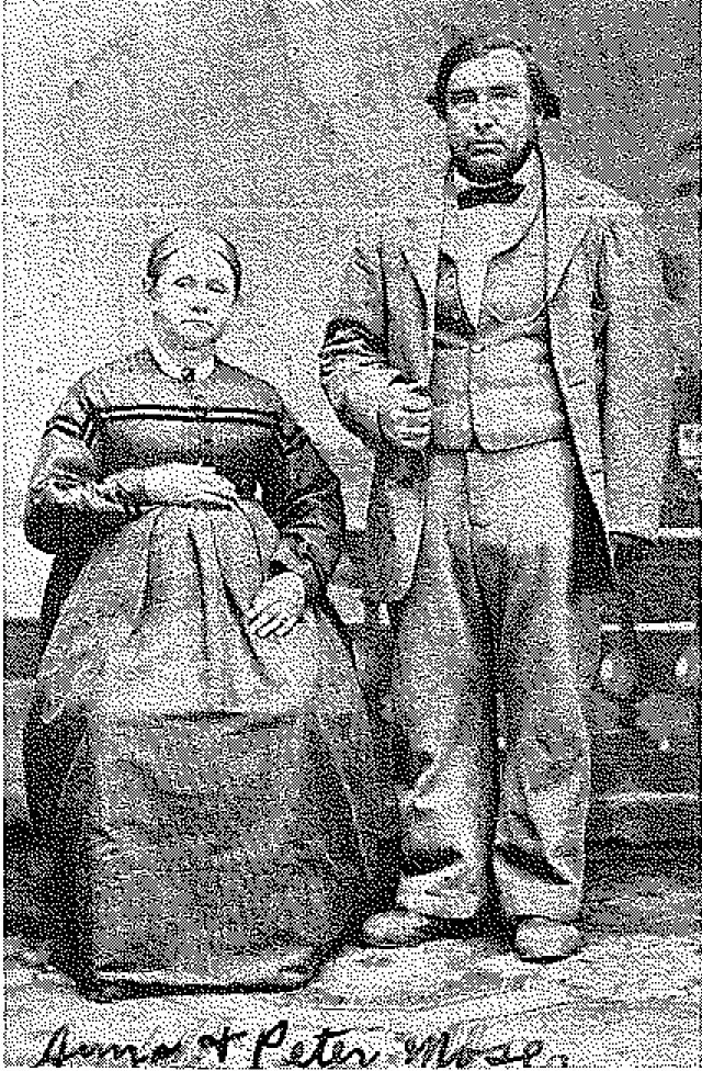 Peter Moser mit seiner Frau Anna. Sie waren mit dem gleichen Schiff nach Amerika übergesiedelt.