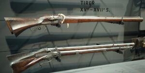 Examples of 17th century matchlock muskets in the Museum Altes Zeughaus Solothurn.