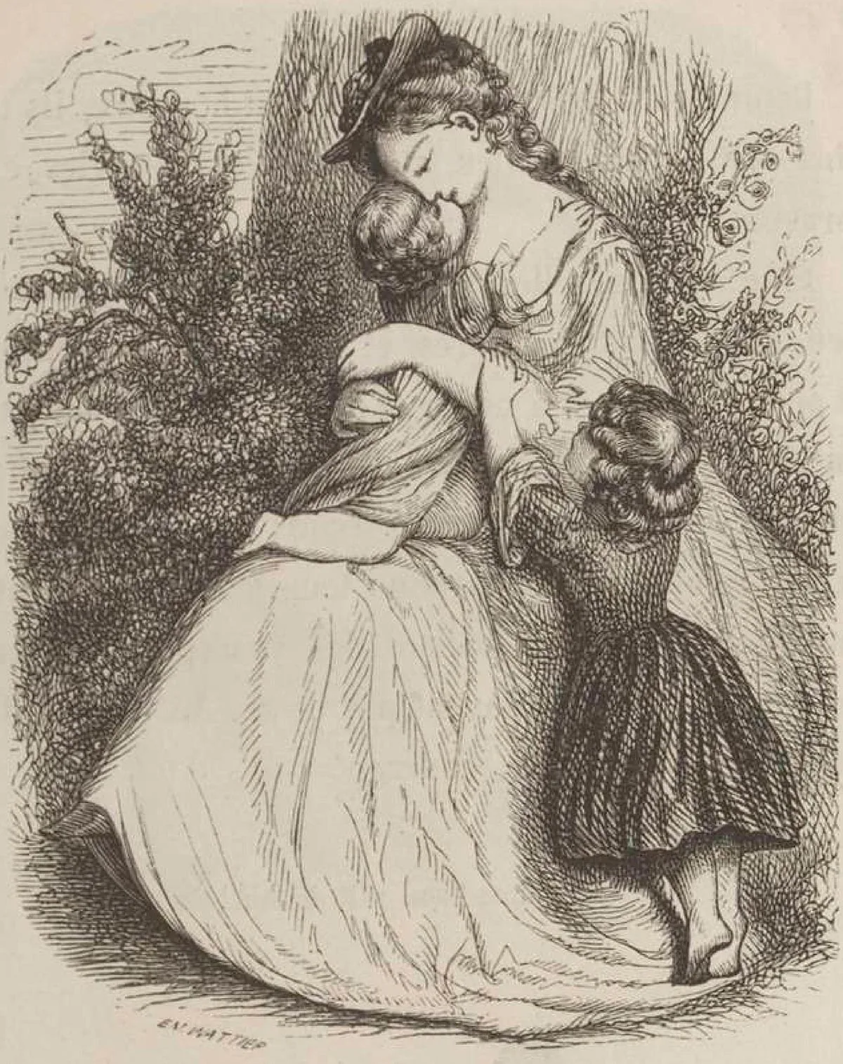 Während der Aufklärung entstand die sogenannte «Mutterliebe», die manche danach sogar als «Mutterinstinkt» zu bezeichnen begannen. Illustration von 1865.