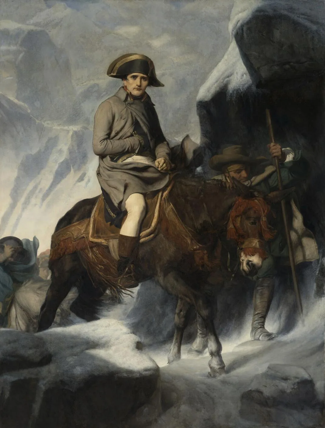 Steht im starken Gegensatz zu Davids Werk: Napoleons Alpenüberquerung, gemalt von Paul Delaroche.