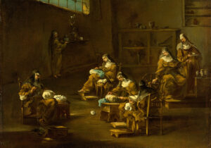 Nonnen bei der Arbeit, Gemälde aus der ersten Hälfte des 18. Jahrhunderts.