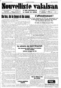 Article about the destruction of Saint-Gingolph, France, by the SS on 25 July 1944.