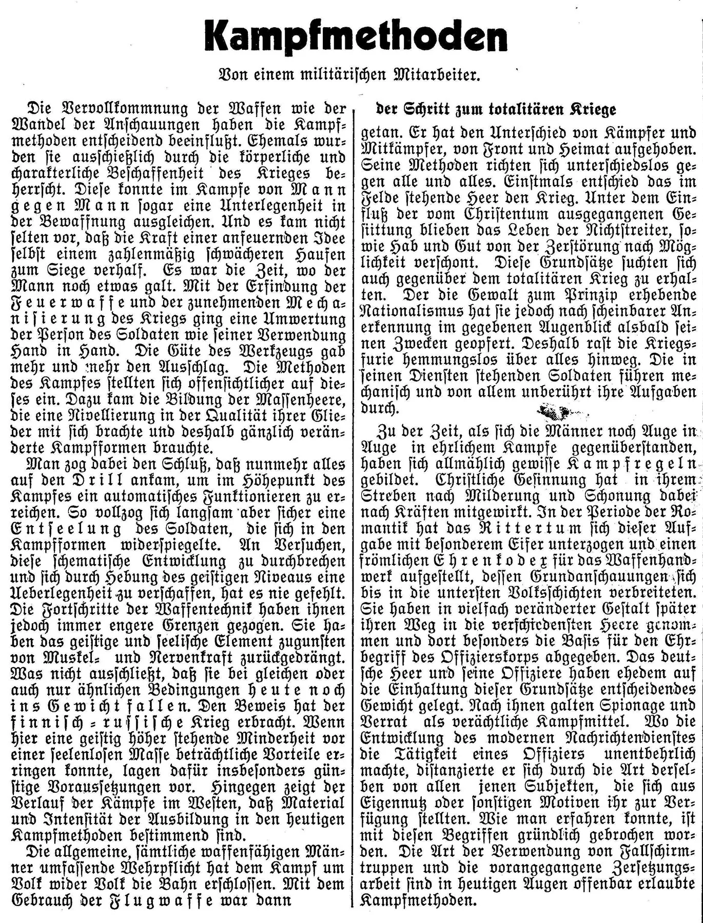 Der verhängnisvolle Artikel in der NZN