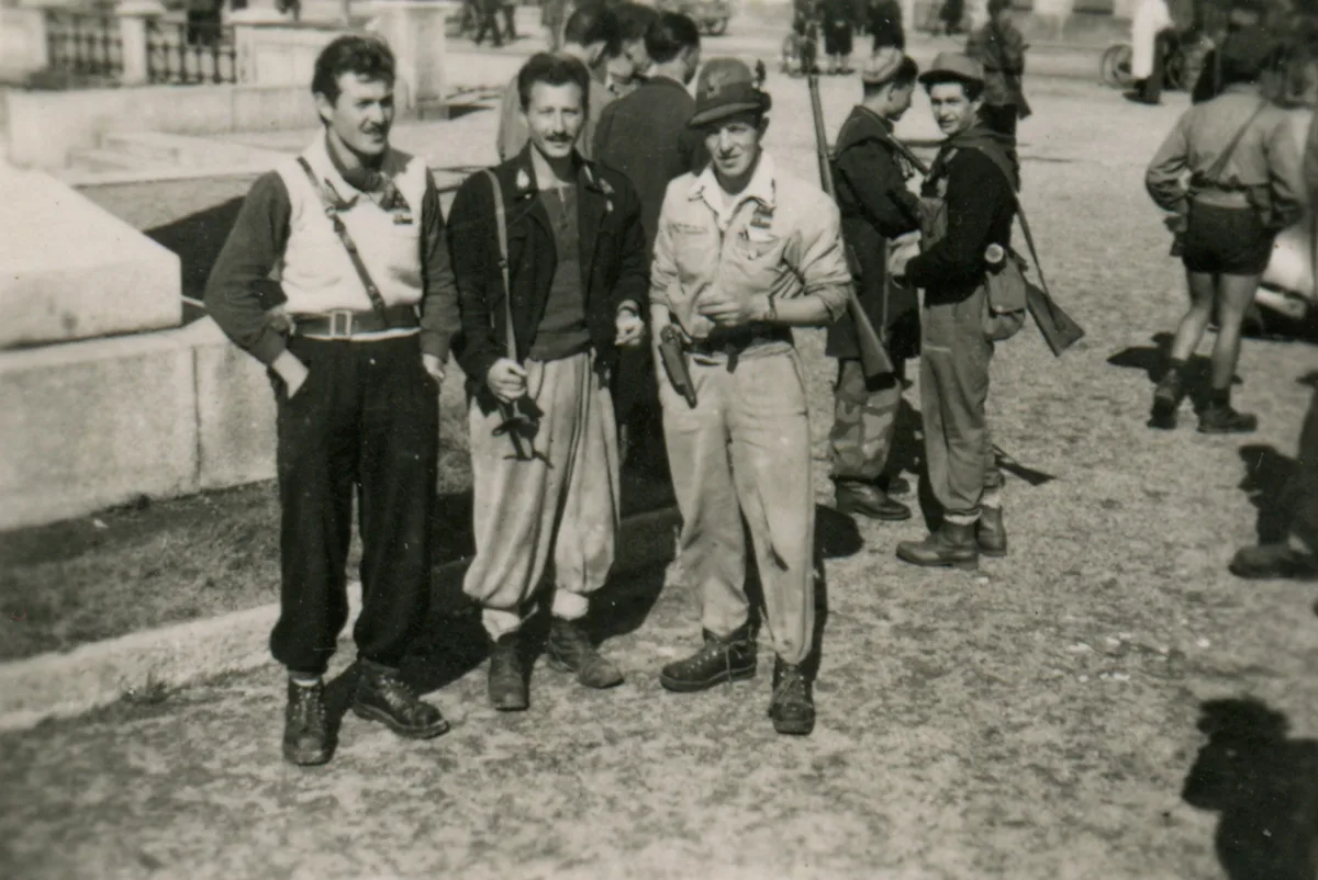 Partisanen der Brigade Cesare Battistini in Verbania, April 1945.