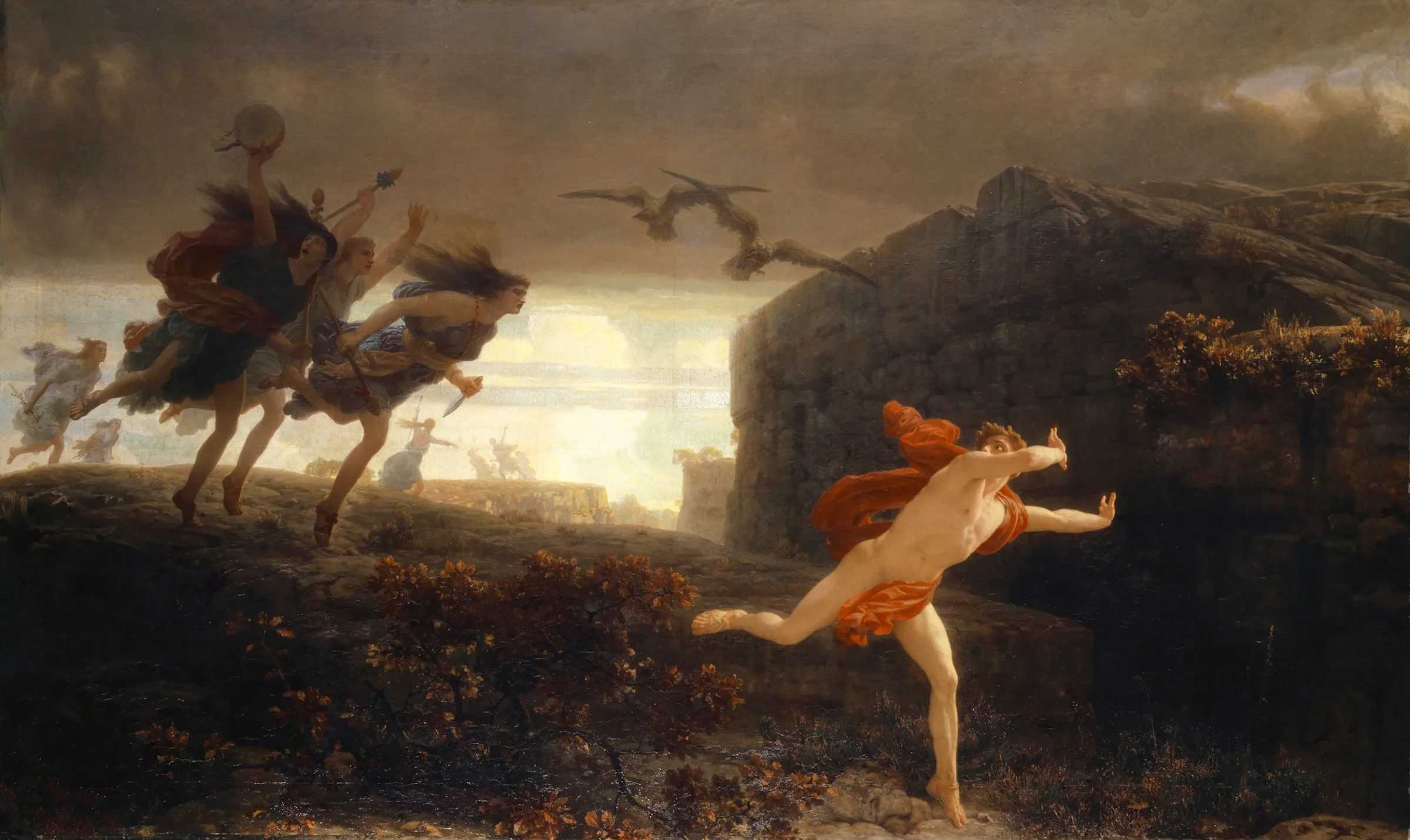 Charles Gleyre, «Pentheus verfolgt von den Mänaden», 1864