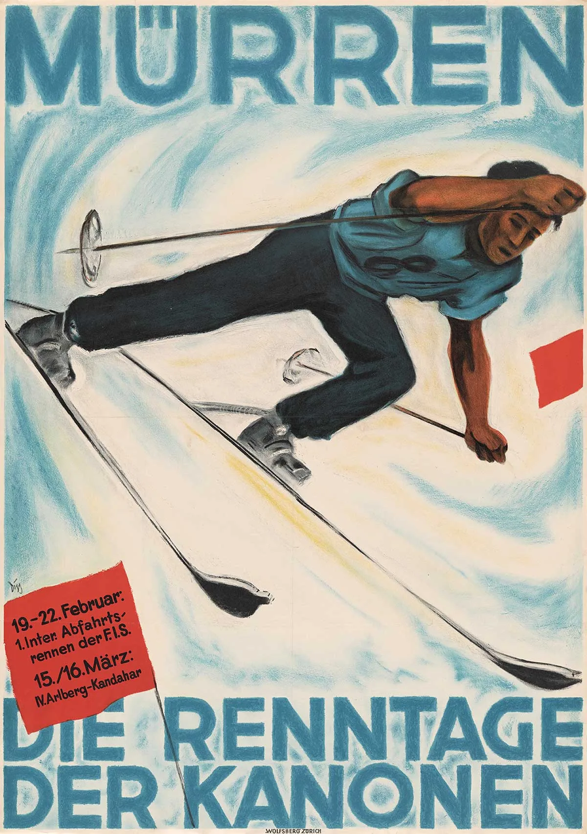 Plakat der Weltmeisterschaft 1931 in Mürren.