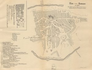 Plan von Kumase. Das Schweizer Missionarsehepaar verbrachte vier Jahre hier.