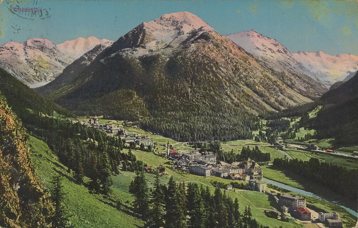 Postkarte von Pontresina, um 1913.