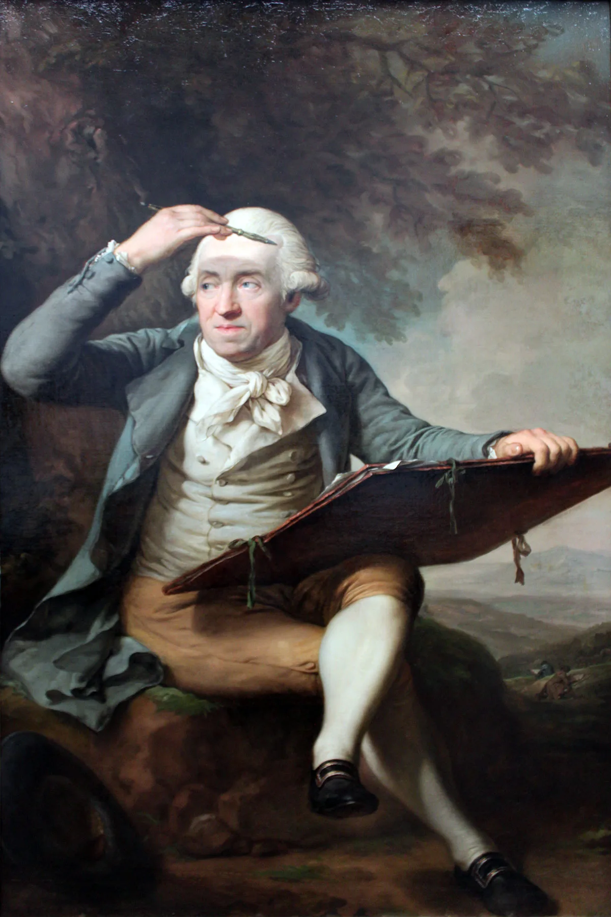 Adrian Zingg im Porträt, gemalt 1796 von Anton Graff.