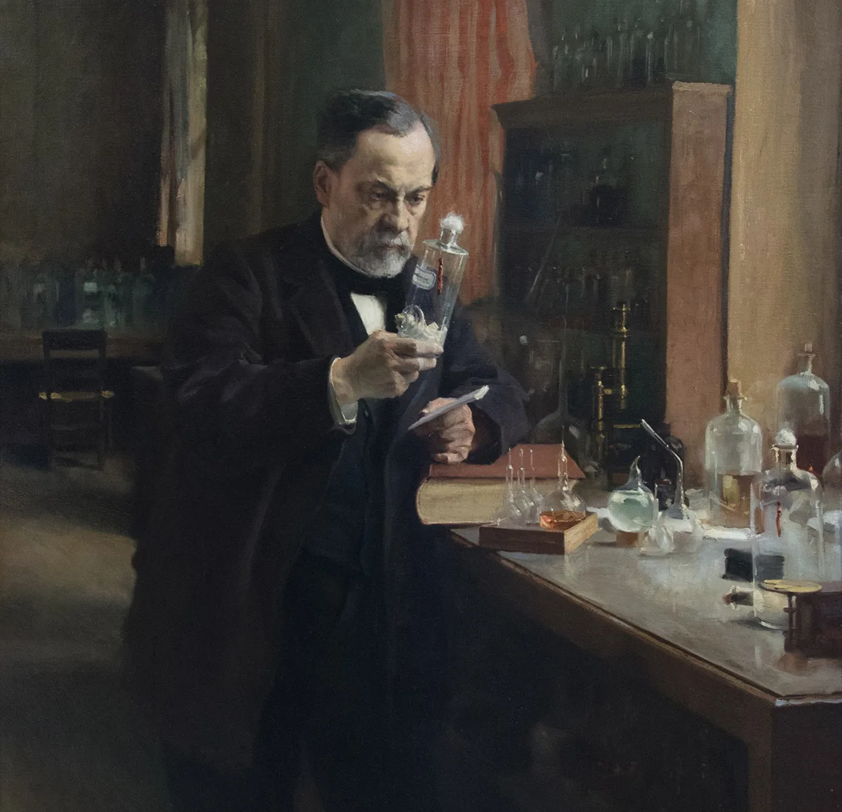 Louis Pasteur, dargestellt als Held in seinem Labor. Das Porträt wurde 1885 von Albert Edelfelt gemalt.