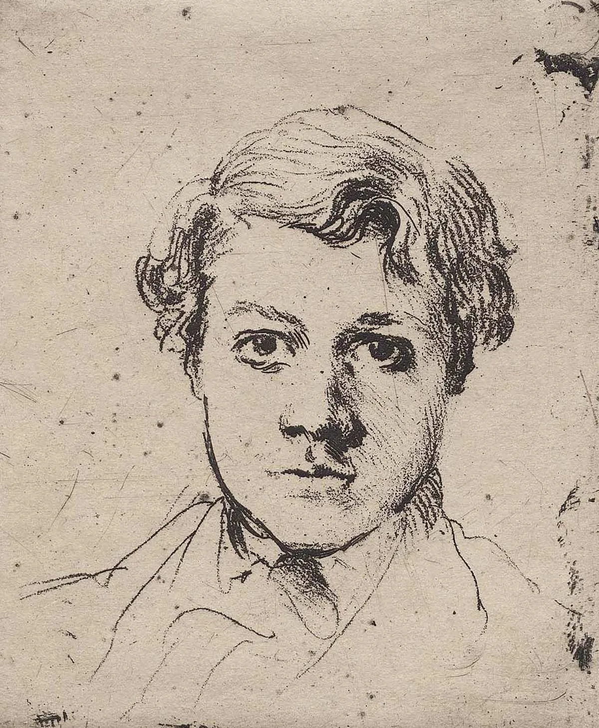 Porträt von René Degas, gezeichnet von Bruder Edgar, 1861-62.