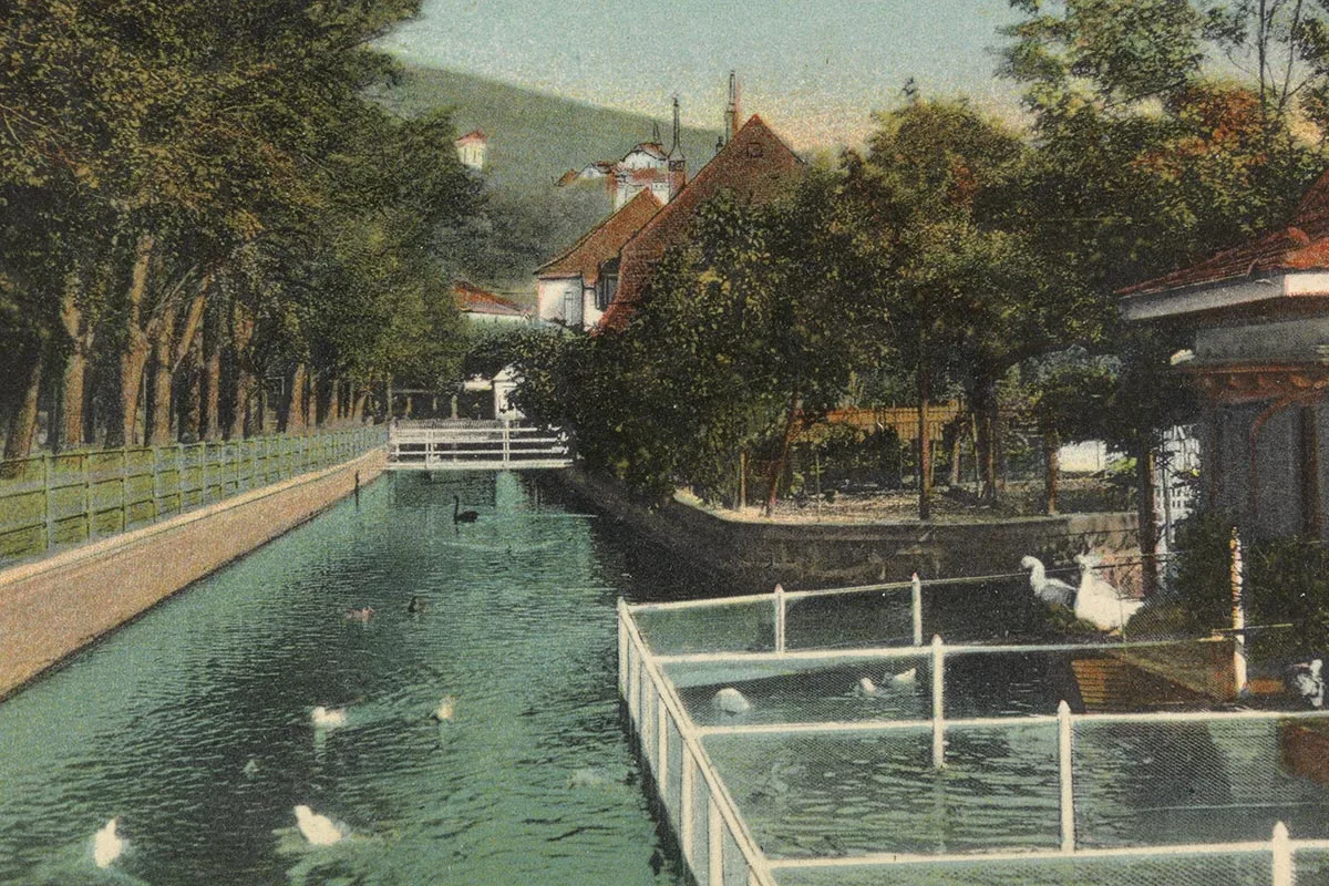 Postkarte von Biel, um 1912.