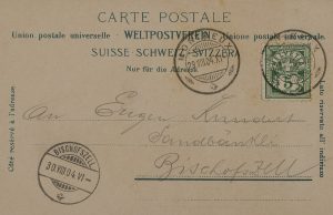 Postkarte des Weltpostvereins von 1905.