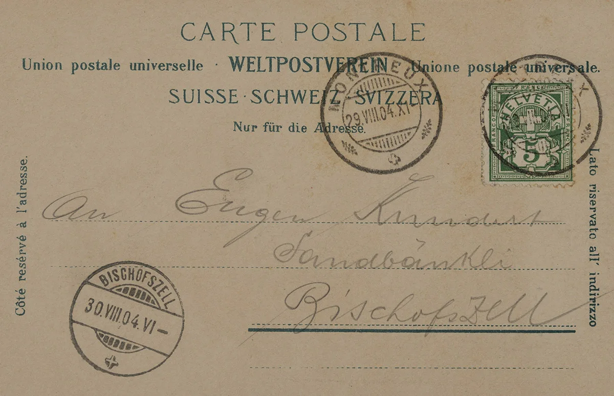 Postcard of the Universal Postal Union from 1905.