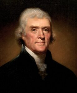 Il aurait vu du potentiel dans le vin de Dufour: Thomas Jefferson, troisième président des États-Unis.