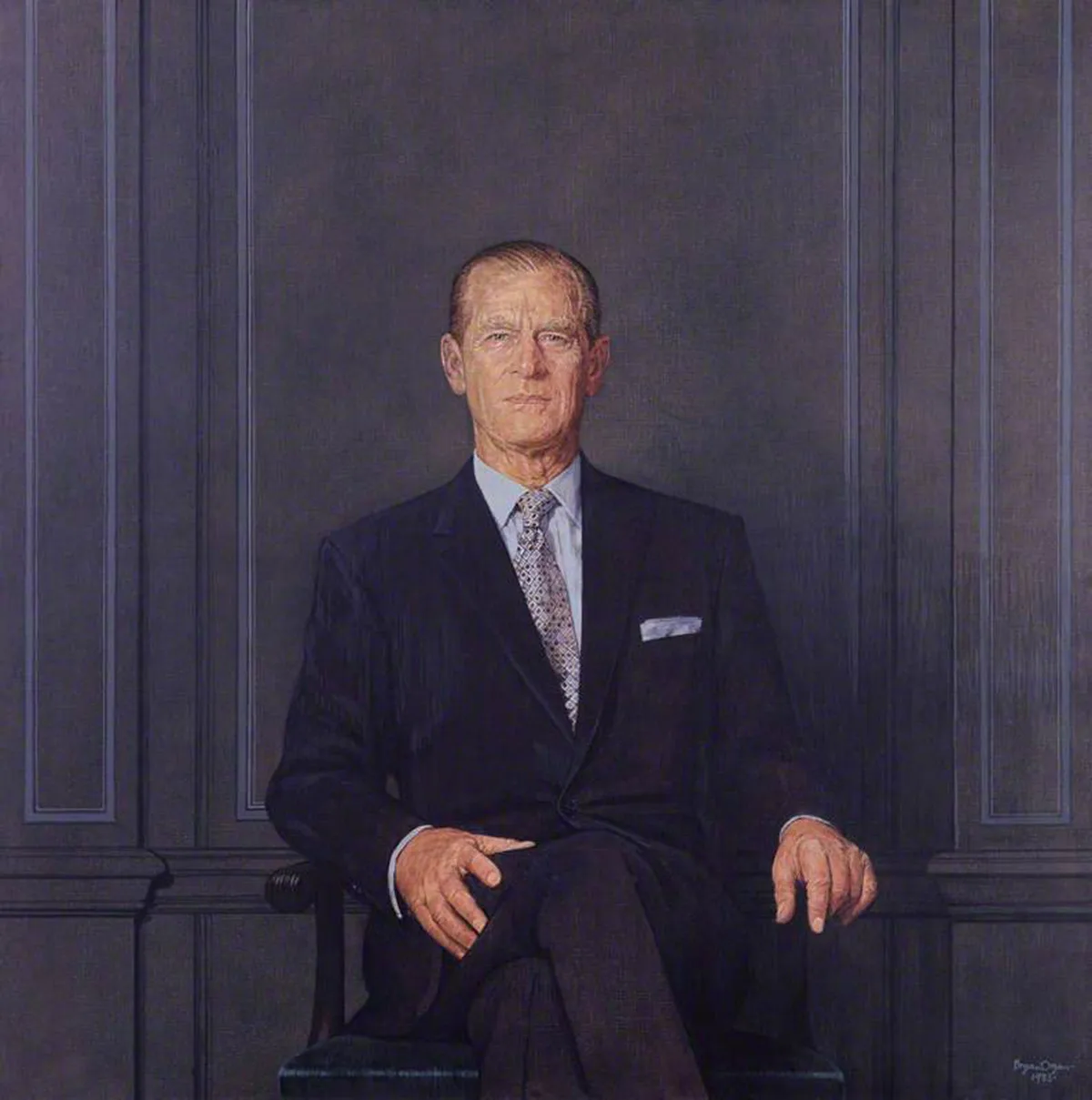 Prinz Philip wurde im Verlauf seines langen Lebens zur Kultfigur: hier sein Porträt als Ölbild von Bryan Organ, 1983.