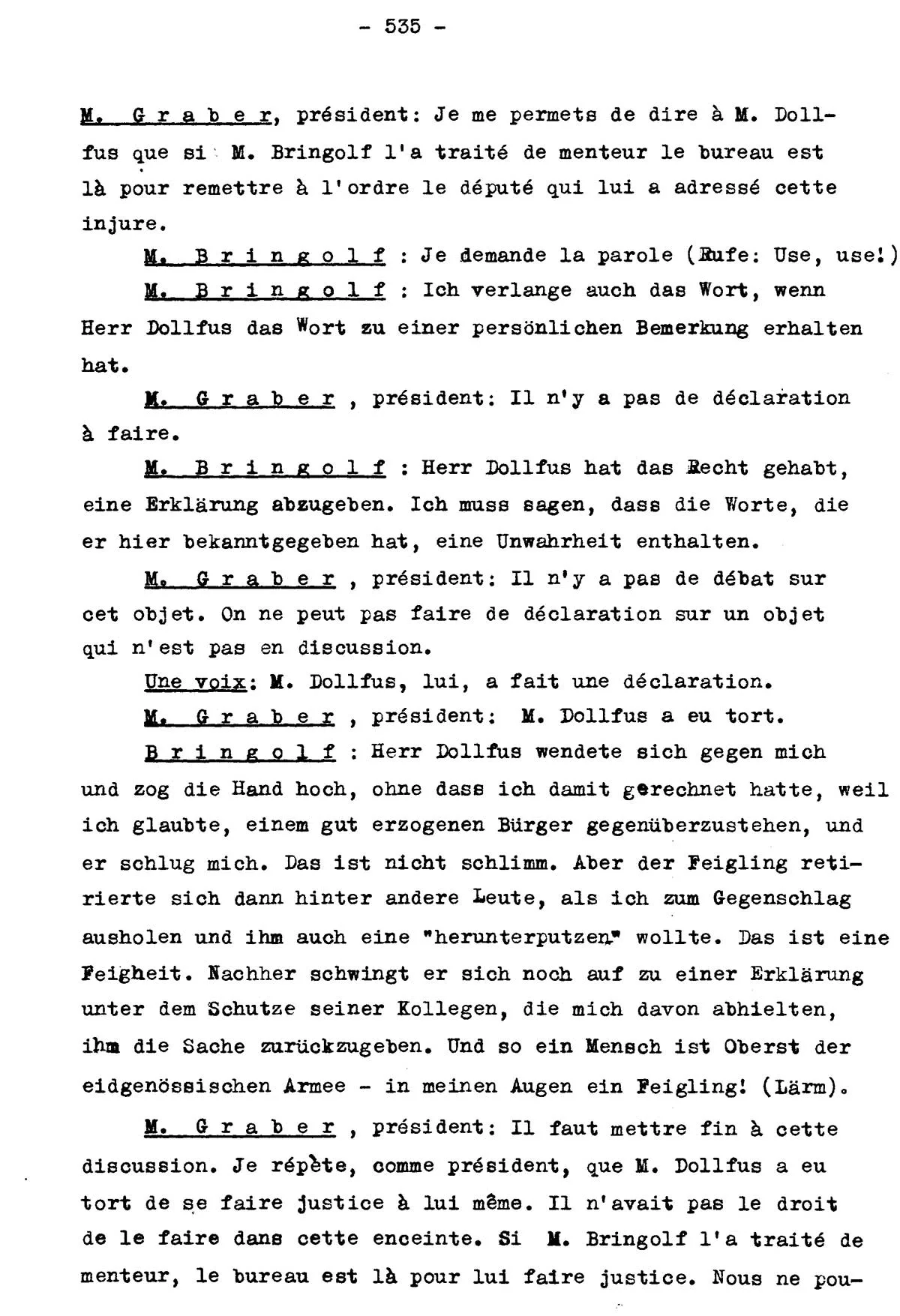 Protokoll der denkwürdigen Nationalrats-Sitzung.