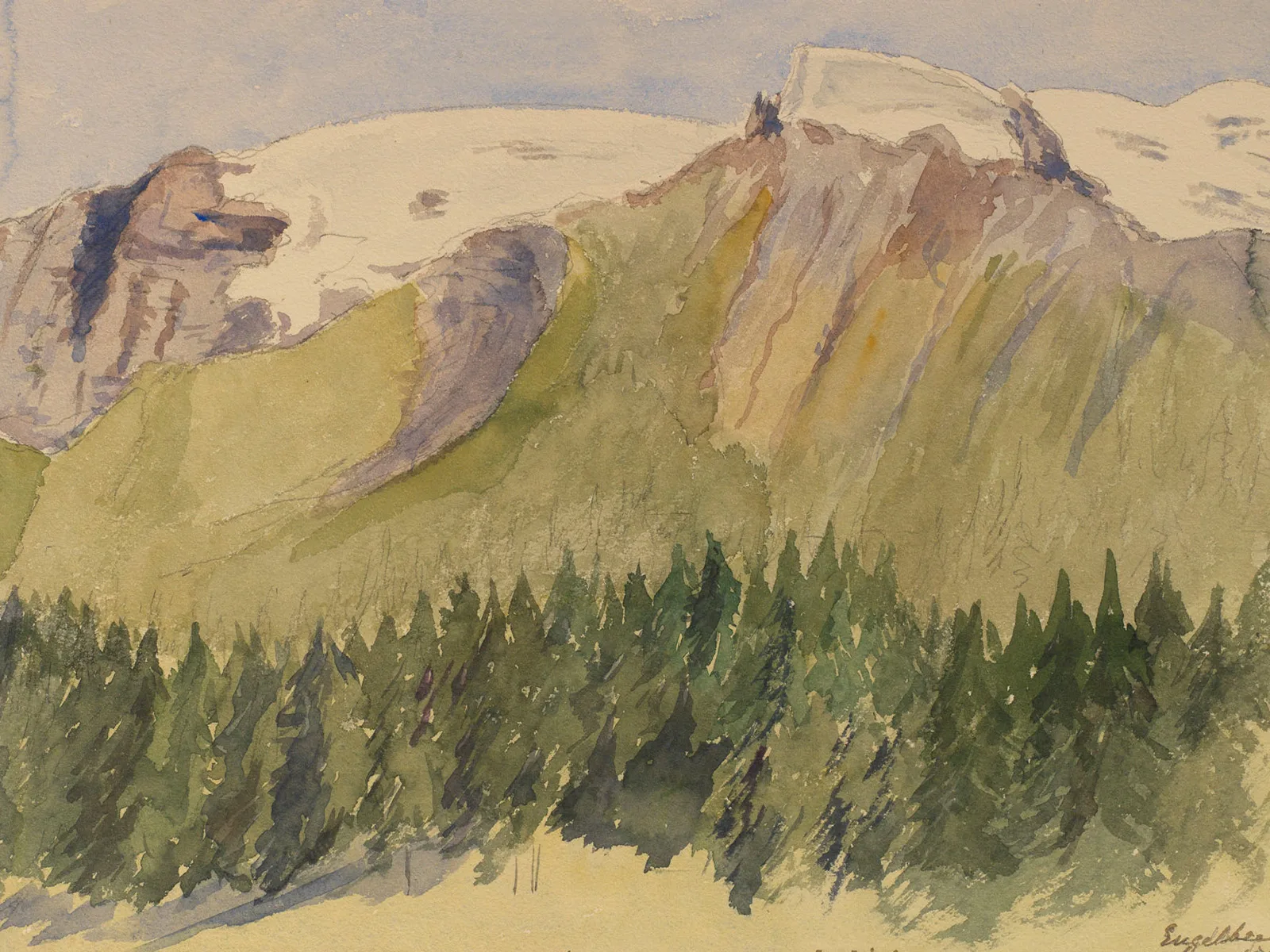 Ein Original von Queen Victoria: der Blick von Engelberg in Richtung Titlis, gemalt am 2. September 1868.