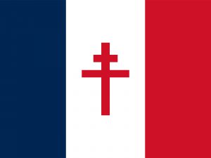 Flagge der Freien Französischen Kräfte 1940-1944.