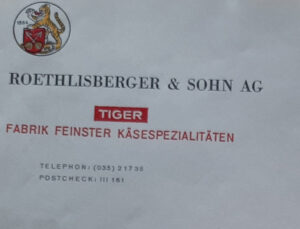 Letterhead of Roethlisberger & Sohn AG, 1961.