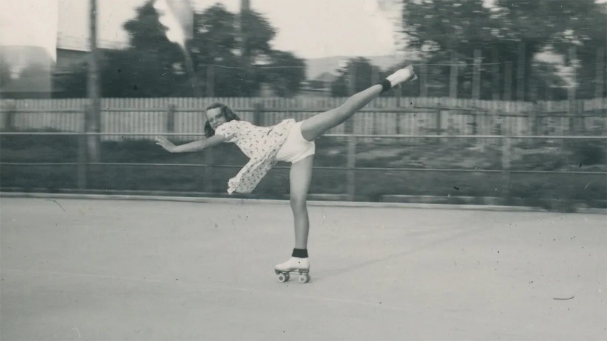 Rollschuh-Training, 1939.