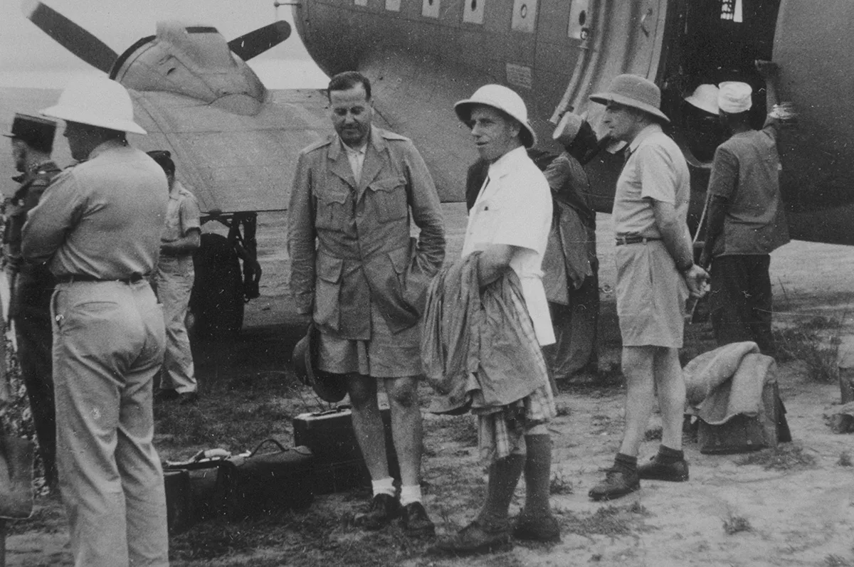 Rudolf Geigy pendant sa première expédition en Afrique, à Brazzaville, en 1945.