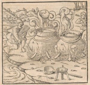 Salzgewinnung aus Meersalz, aus «De re metallica libri XII», 1556.