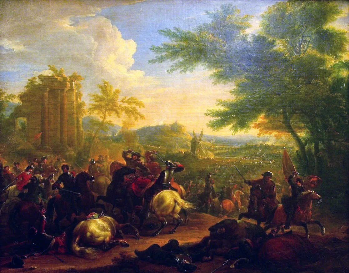 Gemälde der Schlacht bei Cassano von Jean Baptiste Martin.