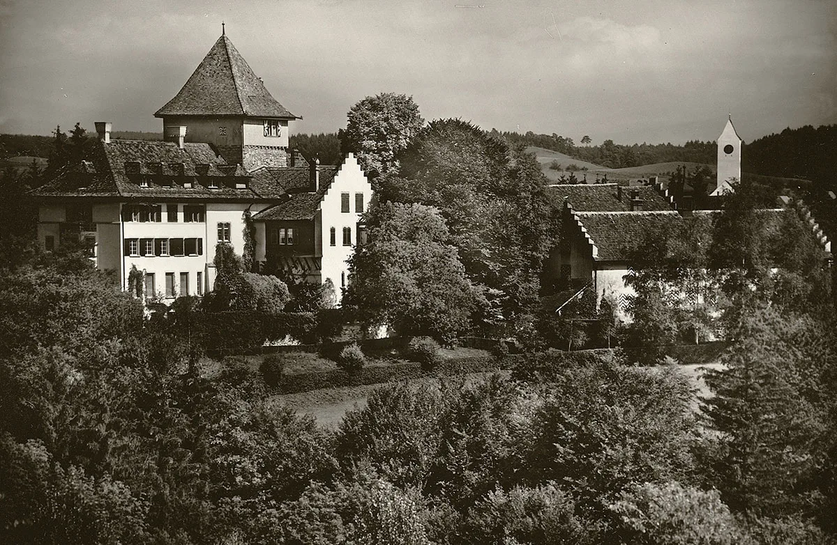 Schloss Wyden in Ossingen, aufgenommen um 1930.
