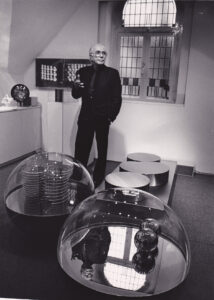 Friedrich Becker in his kinetic room.
