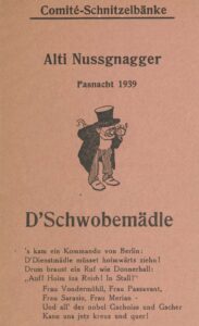 Basler Schnitzelbank-Zeedel von 1939.