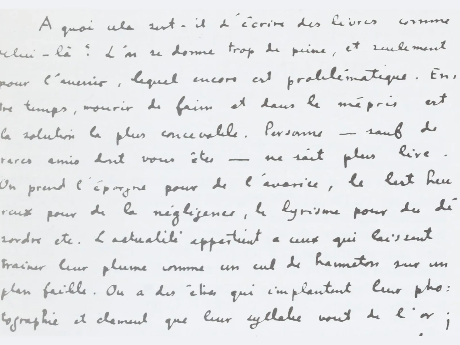 Brief von Charles-Albert Cingria.