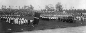 Délégation suisse aux olympiades ouvrières de 1931 à «Vienne la rouge», le plus grand événement sportif international jamais organisé jusqu’alors.