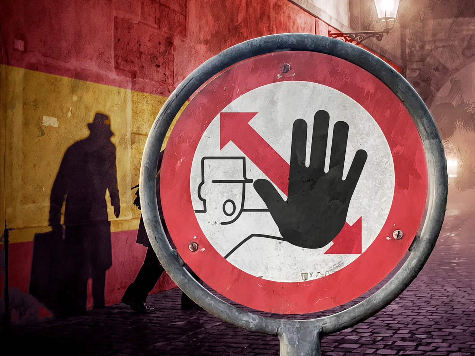 À partir de 1936, la Police fédérale des étrangers suisse considéra les réfugiés comme des personnes en transit. De nombreux antifascistes qui souhaitaient initialement se réfugier en Suisse partirent donc en Espagne pour y combattre les troupes franquistes. Illustration de Marco Heer.
