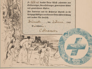Urkunde für die Jugend-Spende für Kriegsgeschädigte, 3. Juni 1945 (Ausschnitt)