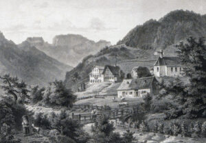 Schwende bei Appenzell (AI), um 1870. Das Schwenden ist eine Art der Rodung, bei der man die Bäume verdorren lässt.