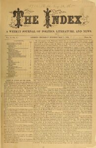 Die erste Ausgabe des Index, 1. Mai 1862.