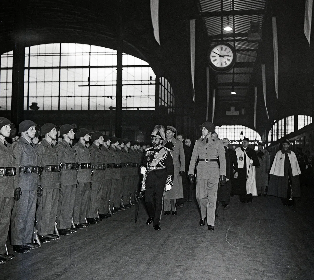 Arrival of Haile Selassie in Basel in 1954.