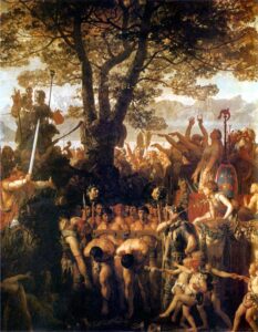 Nach der Schlacht bei Agen werden die Römer unterjocht. Gemälde von Charles Gleyre, 1858.