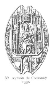 Sceau de l'évêque de Lausanne Aymon de Cossonay.