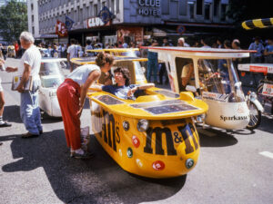 Solarmobil Gnom an der Tour de Sol 1986 mit Start in Biel.
