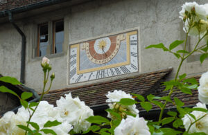 Sundial in St. Georgen monastery at Stein am Rhein. The sundial showed the prayer times in medieval monasteries.