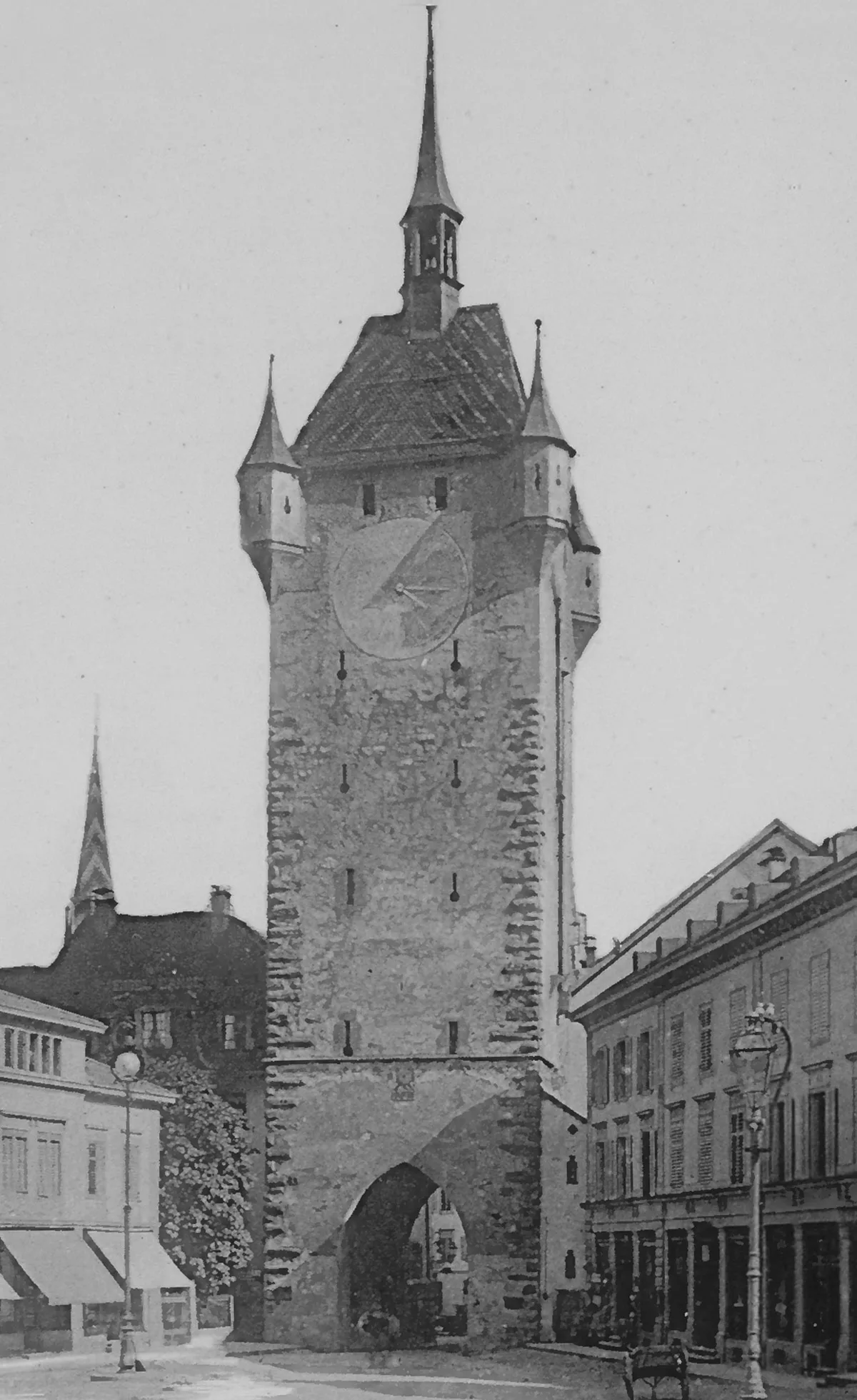 Gefängnisturm von Baden, fotografiert um 1890.