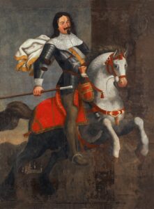«Le roi du simplon», Kaspar Stockalper, stand 1669 am Zenit seiner Macht. Das Bild ist im Rittersaal des Stockalperschlosses zu bewundern.