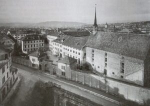 The Oetenbach Prison in Zurich on a painting from 1900.