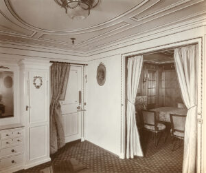 Suite der Ersten Klasse auf der Lusitania. In einer solchen haben Frances Stephens gewohnt und Elise Oberlin gearbeitet.