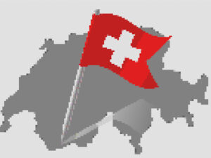 Schweizer Fahne verpixelt