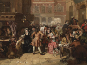 Scène dans la «Change Alley» de Londres, 1720